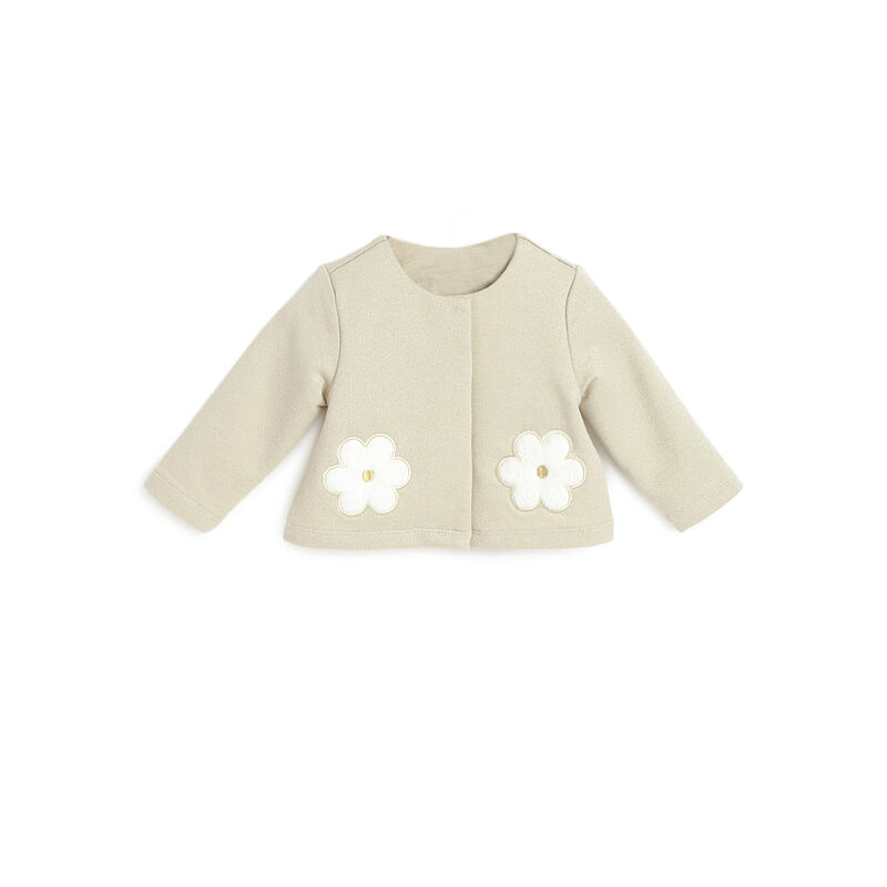 Girls Light Natural Applique Cardigan image number 0